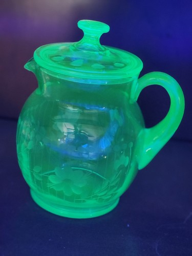 VintageColbalt Blue Manganese Glass Pitcher - Picture 1 of 22