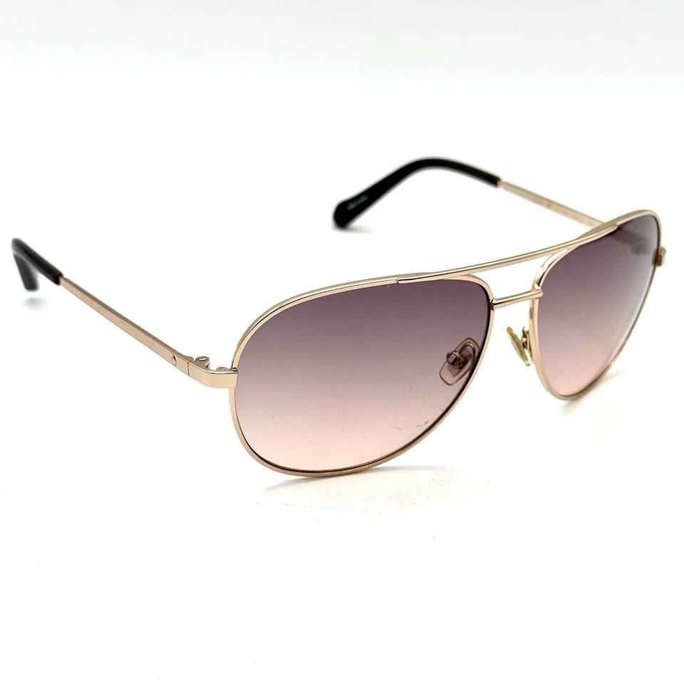 Gafas de sol de aviador de diseñador Fossil marco de metal dorado y lentes degradadas de dos tonos Foto 2 de 4