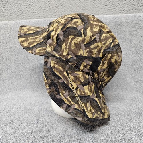 Vintage Columbia Hunting Hat Wood Camo Bucket Brimmed Large XL Fleece USA Made! - Picture 9 of 18