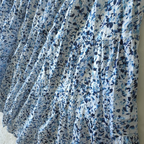 $145 NWT Ralph Lauren Women's Midi Tiered Skirt Size 18W Floral Blue White Flowy - Picture 7 of 12