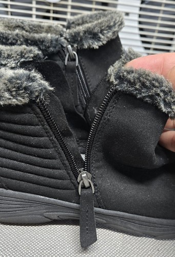 Easy Spirit Damen-Stiefeletten 8,5 M schwarz Veloursleder Kunstfell gefüttert Reißverschluss neu ohne Karton - Bild 4 von 15