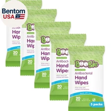 Antibacterial Hand Wipes by , Alcohol Free, Hypoallergenic and Moisturizing Aloe