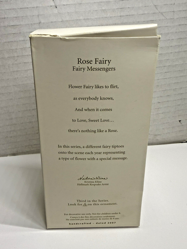 Hallmark Keepsake Christmas Ornament Fairy Messengers #3 Rose Fairy 2007 Faries - Picture 6 of 8