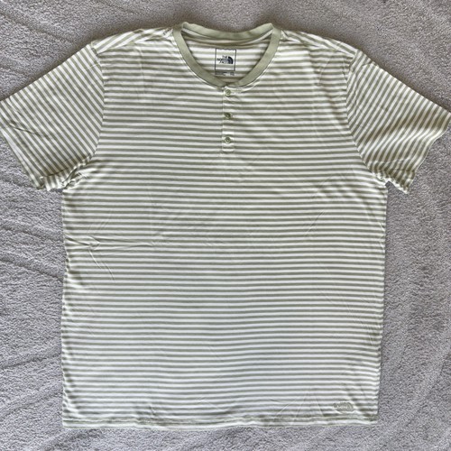 The North Face Terrain Short Sleeve Henley T-Shirt Blue White Men's Size 2XLarge