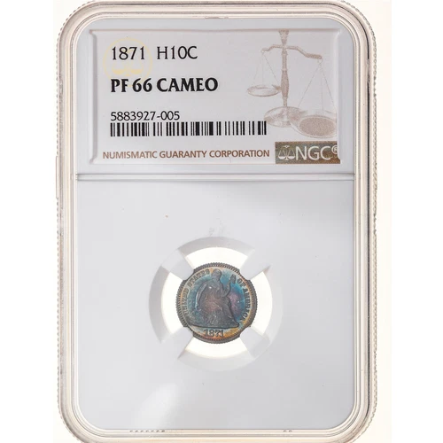 USA, Half Dime, Seated Liberty, 1871, Philadelphia, Cameo, Silver, NGC