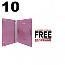 10 STANDARD Clear Red Color Single DVD Cases **1-3 DAYS
