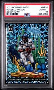 2021 Panini Donruss Optic Downtown Russell Wilson #DT31 PSA 10 GEM MINT