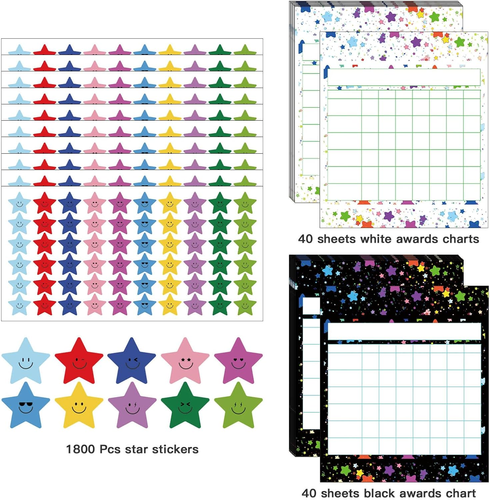 Incentive Reward Chart for Kids: 80 Pack Behavior & Chore Charts with 1800 Star - Picture 3 of 6