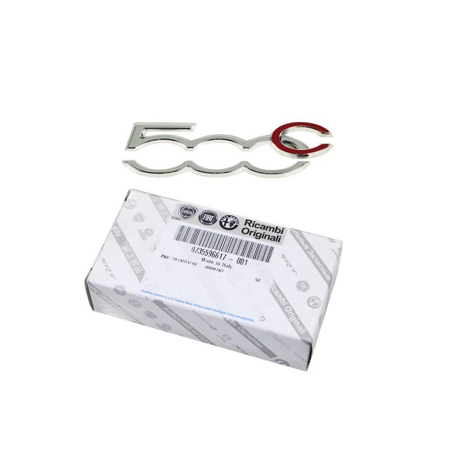 STEMMA LOGO FIAT 500C CINQUECENTO MONTANTE SCRITTA PORTA ORIGINALE logo emblem - Immagine 2 di 2