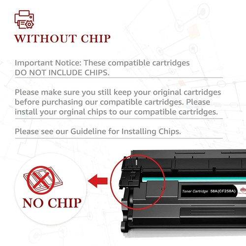 Cartucho de tóner de alto rendimiento 58A 4pk CF258X 58X para HP LaserJet Pro M404dn M428fdw - Imagen 3 de 5