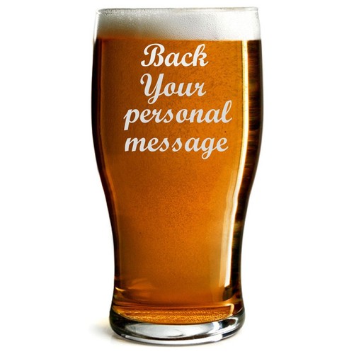 PERSONALISED 1 PINT TULIP BEER GLASS LASER ENGRAVED WITH FOOTBALL DESIGN - Picture 8 of 9