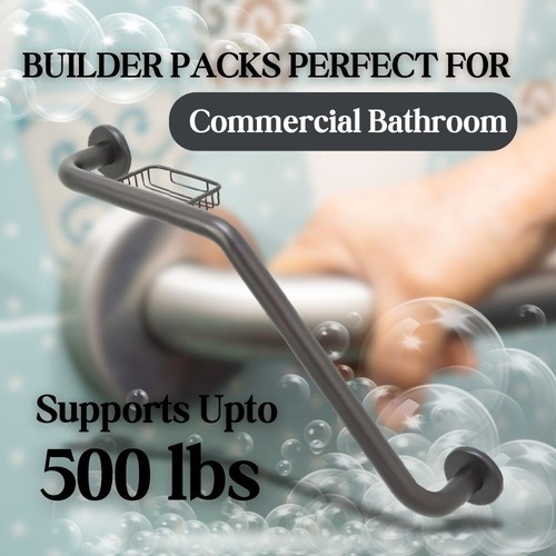 Bathroom Grab Bar & Soap Dish | 304 Stainless | 24" x 16" - Picture 62 of 62