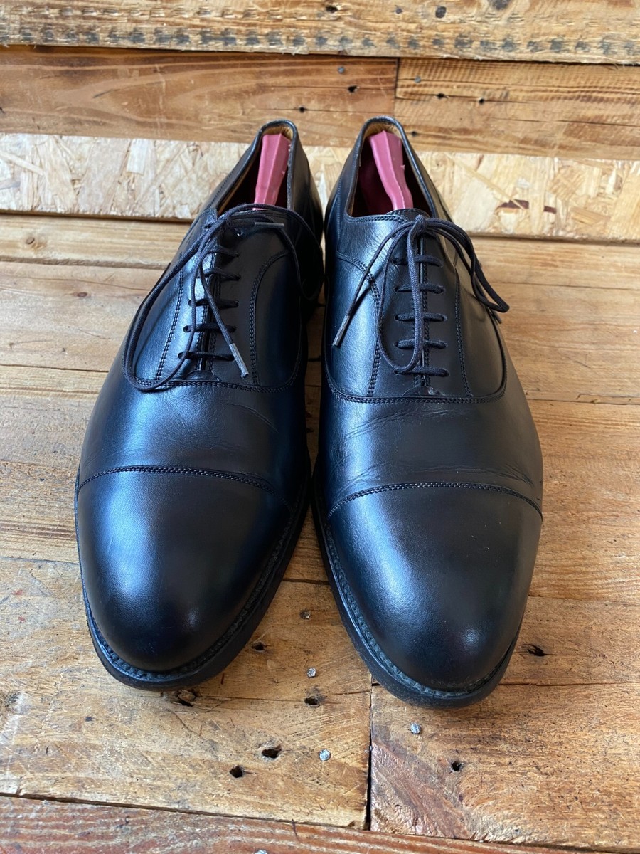 J.M.Weston 330 oxford cap-toe black leather shoes uk sz 10E