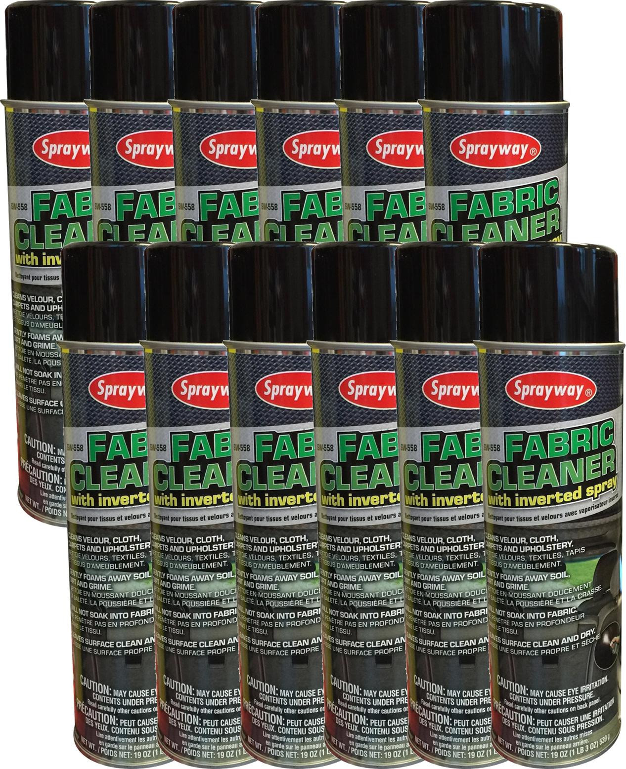 12 PACK Sprayway FABRIC CLEANER Inverted Spray Foaming 19 oz SW55812