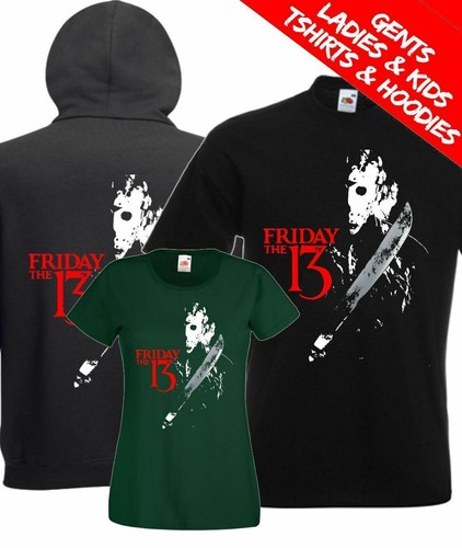 Freitag der 13. Jason Vorhees klassischer Retro Horrorfilm T-Shirt / Hoodie - Bild 1 von 11