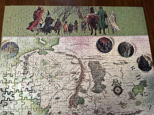 Vtg J.R.R. Tolkien A Map Of Middle Earth Poster Jigsaw Puzzle 1971 Missing 1 Pc - Picture 8 of 12