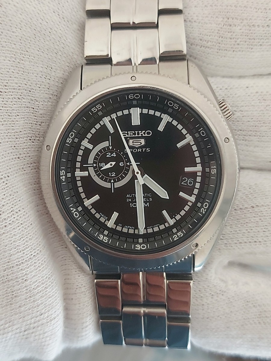 Rare Seiko 5 Sports Automatic 100M 4R37-00G0 Black Dial Date Rare Seiko 5 Sports Automatic 100M 4R37-00G0 Black Dial Date