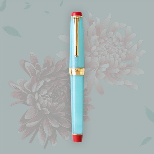 NEU WANCHER Imari Yaki Farbton blau und Vermillion rot 21K Gold Federhalter Füllfederhalter