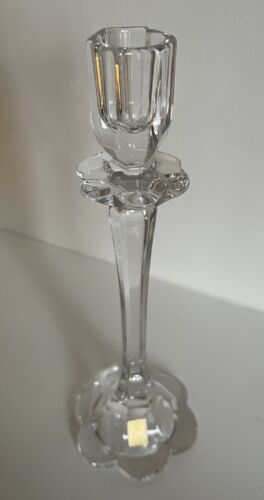 Vintage Pair Glass Nachtmann Crystal Candlestick Candle Holder Flower 23cm Tall - Picture 2 of 5