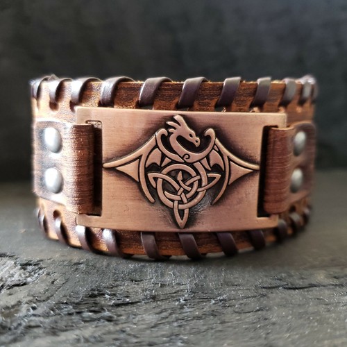 Colección BLACKSTATIC - Pulsera de puño de piel vikinga nórdica para hombre - Imagen 113 de 169