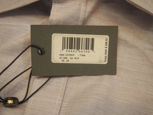 Camisa de vestir John Varvatos fina algodón púrpura pálido calce ajustado nueva con etiquetas 16 x 34/45 $298 - Imagen 3 de 7