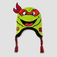 Teenage Mutant Ninja Turtles TMNT Kids "Raphael" Big Face Knit Beanie Hat OSFM