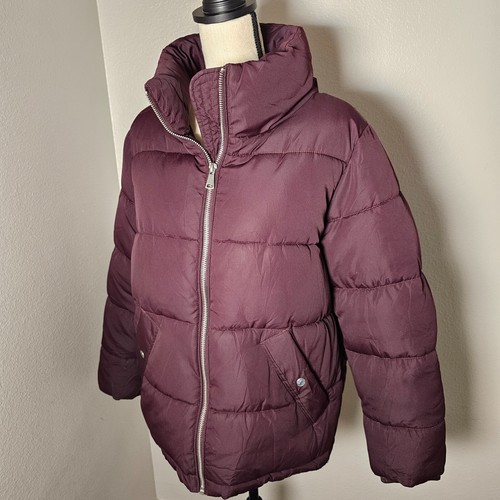 H&M Jacket Women's Size S Wine Padded Puffer Streetwear Winter Coat Casual Warm - Picture 6 of 17