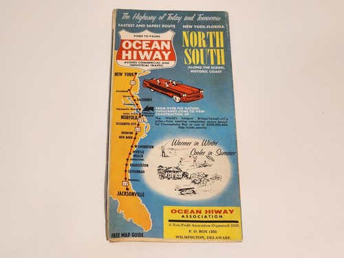 Guía de mapa vintage de Pines To Palms Ocean Hiway - Imagen 2 de 7