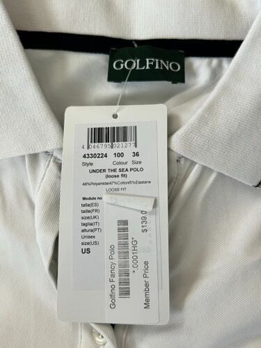 GOLFINO Under the Sea Polo, Womens US Size 6, White, Loose Fit, Collared, NEW - Picture 5 of 9