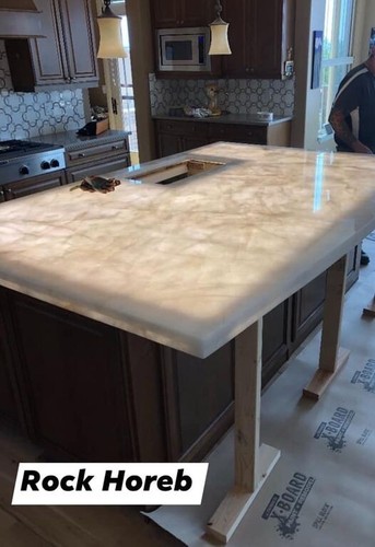 Illuminated Kitchen Counter Beautifully Crafted Stone Table – Functional Art - Picture 4 of 11