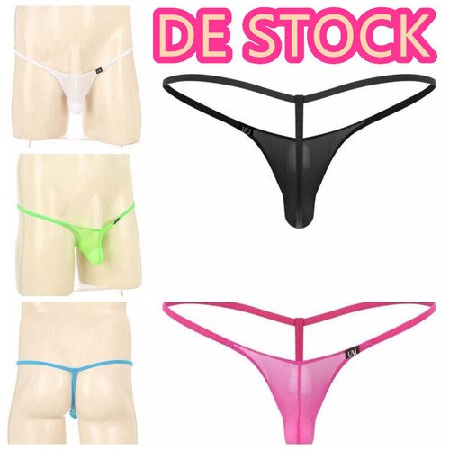DE!Herren Mesh G-String Tanga Bulge Pouch Bikini Slip Durchsichtig Unterwäsche - 第 6/69 張圖片