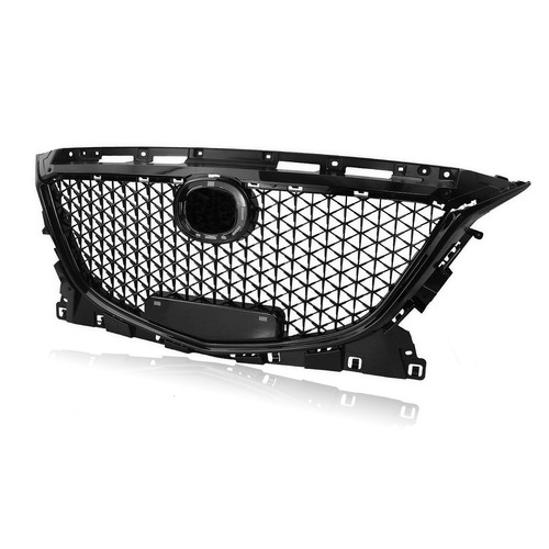 Front Upper Grille Grill Honeycomb Grill For Mazda 3 Axela 2014 2015 2016 Black - Picture 6 of 10