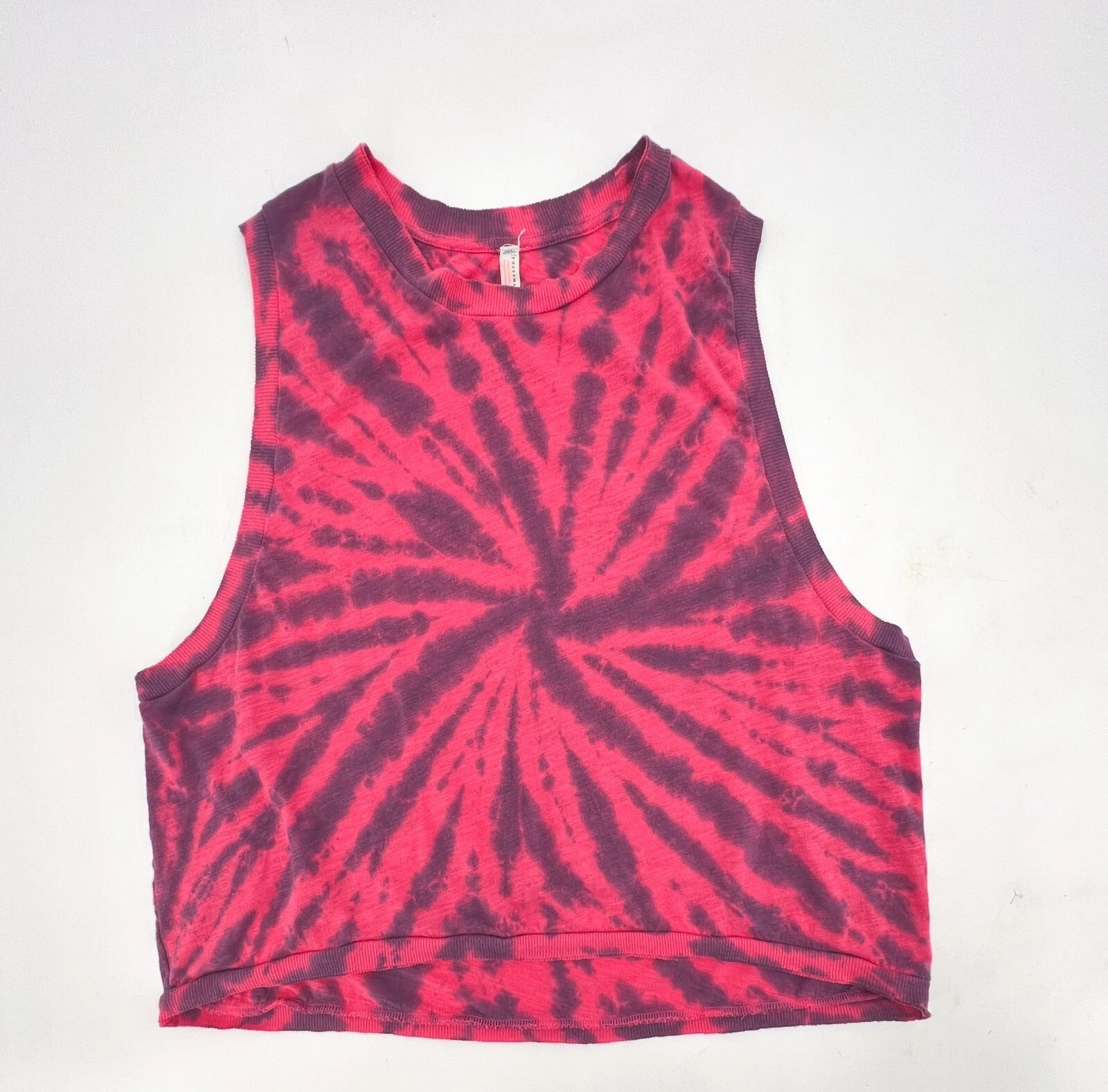 free-people-movement tie dye blouse keyhole sleeveless shirt
