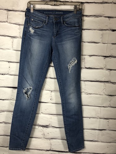 Articles of Society Jeans Size 26 Womens Medium Wash Blue Denim Skinny Jeans - Picture 1 of 8