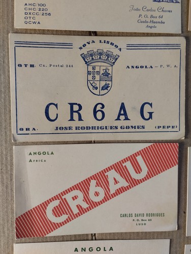 Lote de 20 tarjetas de radioaficionado QSL de colección: ANGOLA PORTUGUESE WEST AFRICA (1952-1970) - Imagen 9 de 22