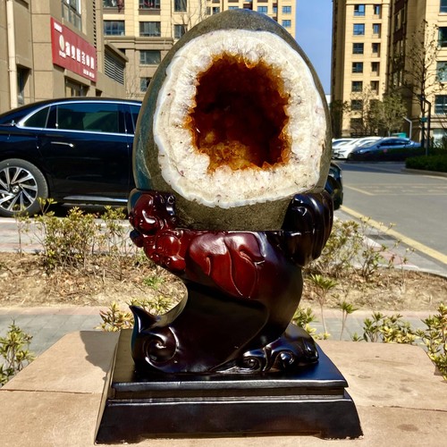 34.01LB Rare Citrine Dinosaur Egg - Natural Crystal Specimen - 第 6/16 張圖片