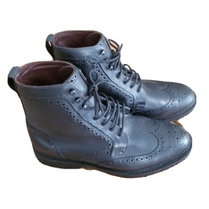 Allen-Edmonds-Long-Branch-Black-Wingtip-Boots-Size-13