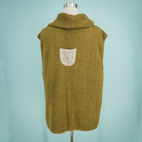 Margaret Winters Size XL Green Color Block Button Lagenlook Artsy Sweater Vest - Picture 3 of 6