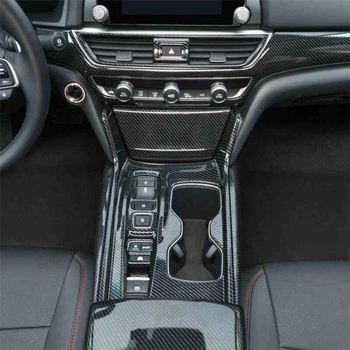 For Honda Accord 2018-22 Carbon Fiber Interior Gear Shift Panel Frame Cover Trim - Picture 5 of 15
