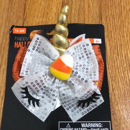 Children’s place flippable ghost Halloween long sleeve shirt 5/6 & candycorn bow - Picture 4 of 7