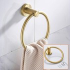 Sleek Brushed Golden Bathroom Towel Ring Holder Space saving and Design