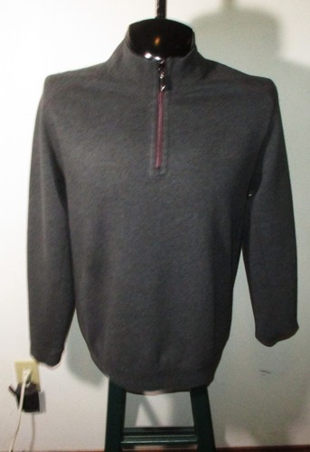 TOMMY BAHAMA Blue Gray Reversible 1/2 Zip Jersey Sweatshirt Size M NWOT - Picture 7 of 11