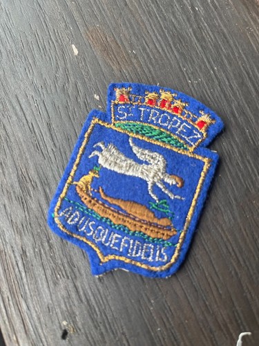 Vintage Saint St. Tropez bestickt Patch Aufnäher Filz Reise Souvenir Französisch