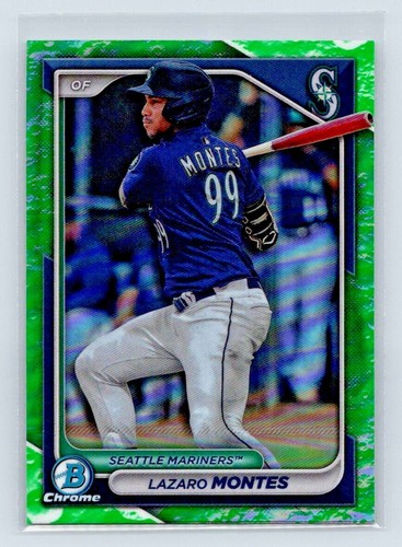 Tarjeta de béisbol 2024 Bowman Chrome Prospects verde brillo lunar insertos novatos 1ª - Imagen 94 de 135