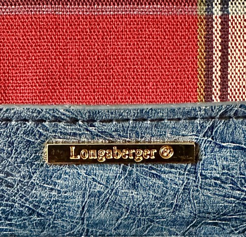 Vintage Longaberger Paprika karierte Handtasche Seitengeldbörse & separate Mini-Münzbörse - Bild 6 von 9