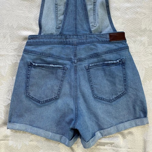 Hollister High Rise Mom Short Overalls Vintage Stretch Denim Jean Shortalls GUC - Picture 8 of 16