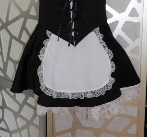 CINEMA SECRETS CHAMBERMAID 3PC. COSTUME DRESS & GARTER ( SZ:XS-2/4) - Picture 4 of 7