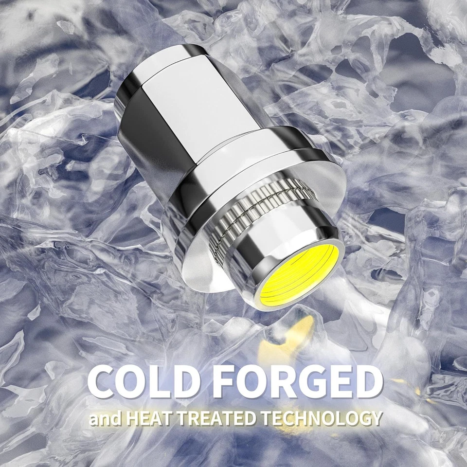 20 хромированных зажимных гаек 1,8 дюйма 14x1,5 от оригинального производителя подходят для Toyota Land Cruiser/Sequoia/Tundra - Изображение 4 из 4