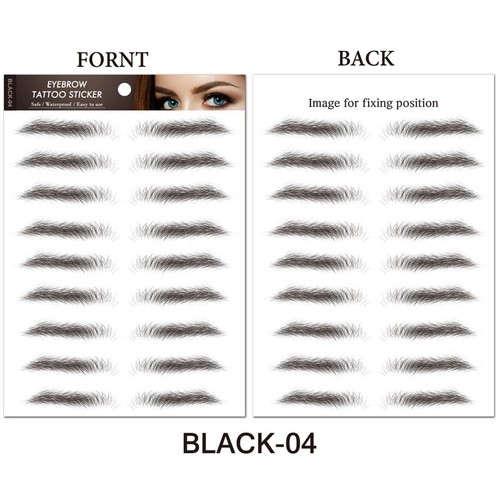 3D Brow Liner Sticker Bionic Tattoo False Eyebrow Stamp Waterproof Black Brown - Picture 10 of 26
