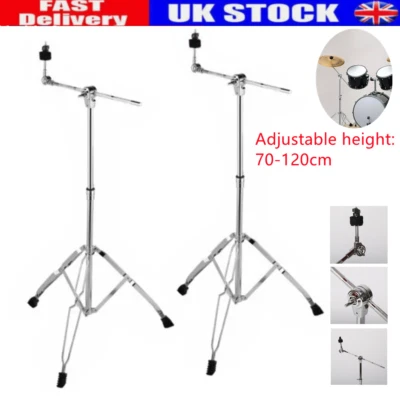 Set of 2 Tornado Cymbal Boom Stand Double Braced, Foldable, Adjustable 70-120cm